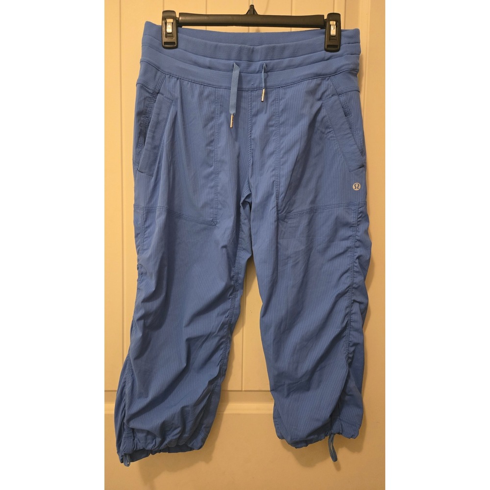 Lululemon Dance Studio Mid-Rise Crop Pants Water Drop Blue Size 6 Cinch Hem